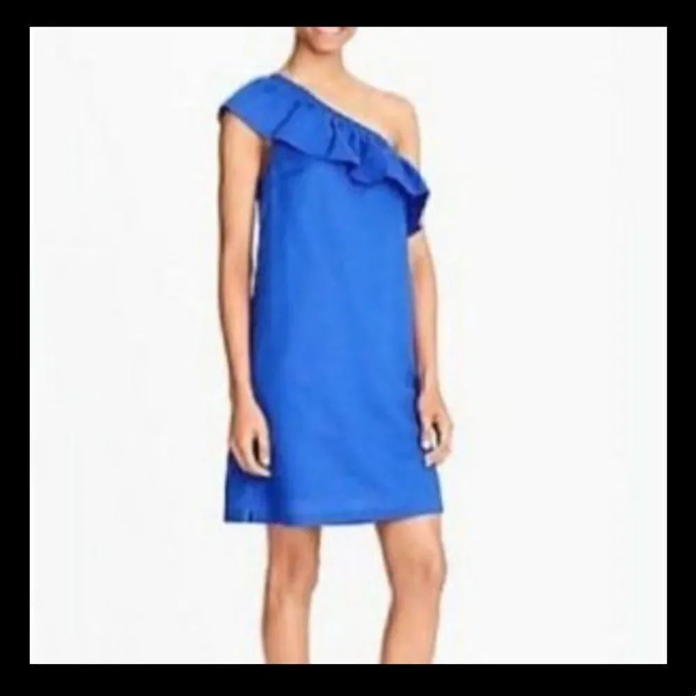 J Crew One Shoulder Linen Dress
